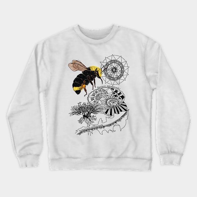 Bumblebee and Dandelion Doodle Crewneck Sweatshirt by mernstw